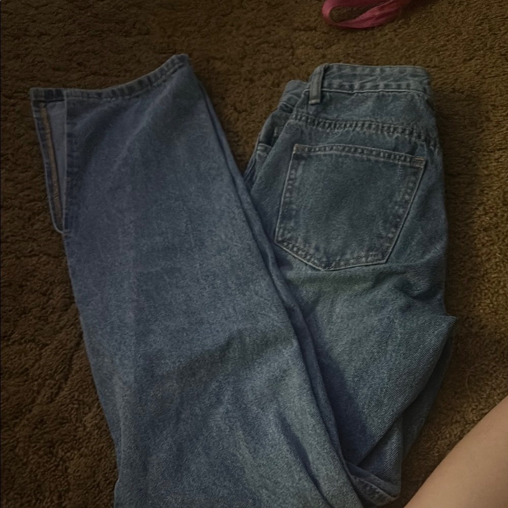 SHEIN Blue Straight Leg Jeans